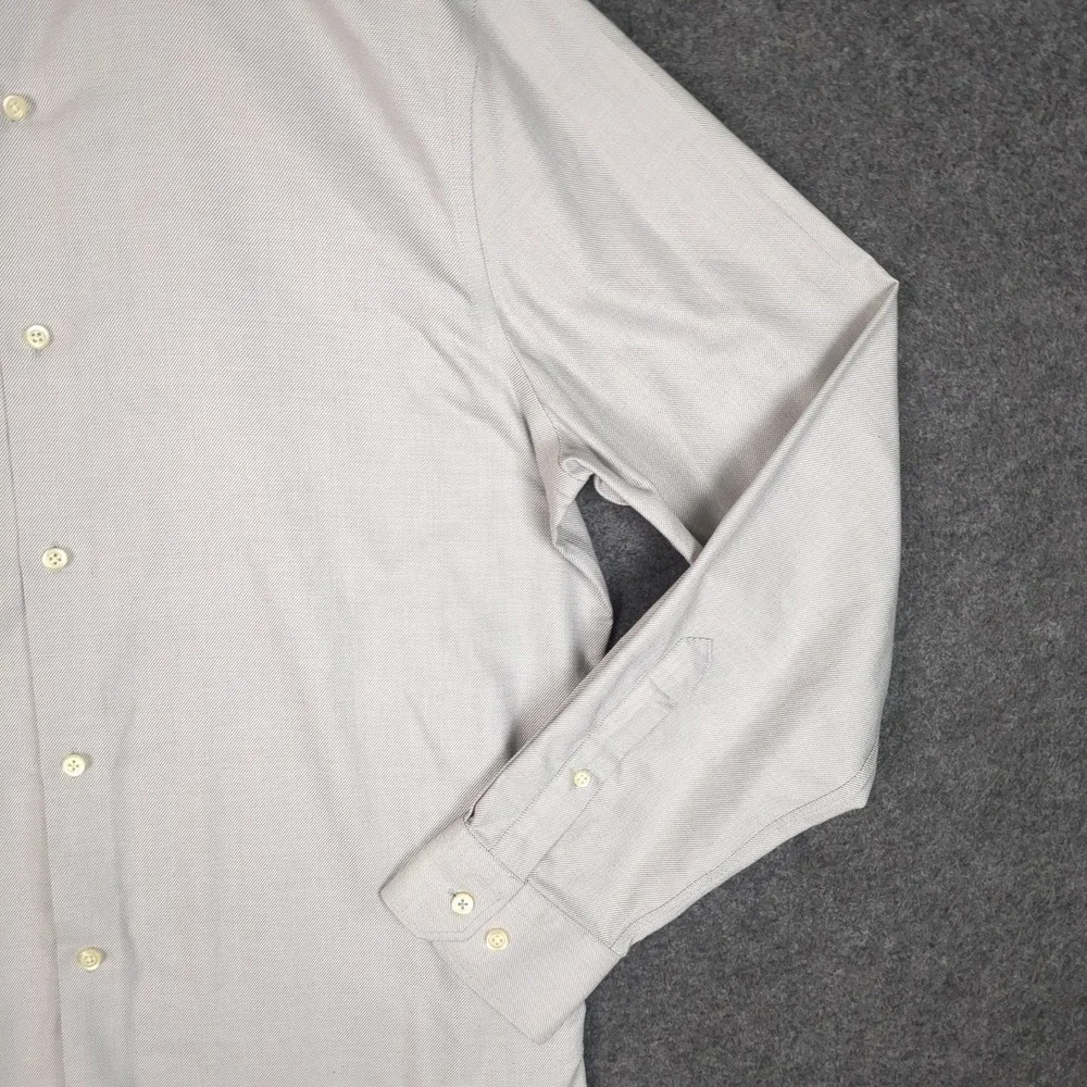Banana Republic Mens XL Grant Fit Non-Iron Cotton Stretch Gray Dress Shirt
